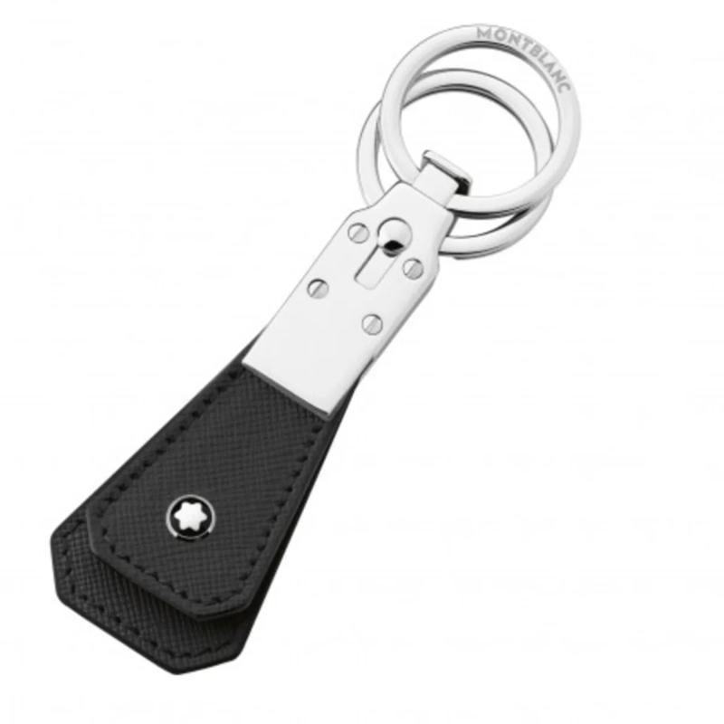 Sartorial Loop Geometric Detachable Black Leather Key Fob Keychain 114632