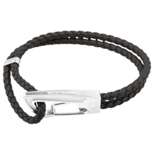Woven Black Leather Small Men's Bracelet 11499060
