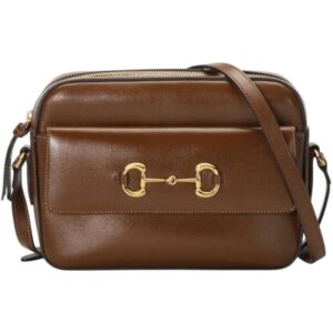 Horsebit 1955 Small Brown Leather Women's Shoulder Bag 645454 1DB0G 2361