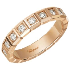Ice Cube 18K Rose Gold and Full-set Diamond Size 6.5 Women's Ring 829834-5099