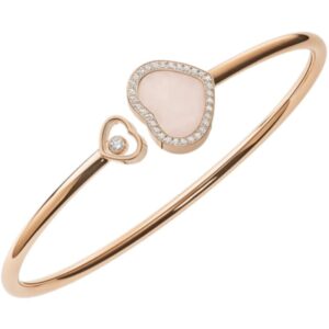 Happy Hearts 18K Rose Gold Pink Opal and Diamond Women's Bracelet 85A074-5620