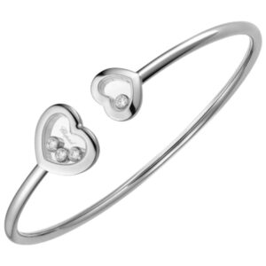 Happy Diamonds Icons 18K White Gold and Diamond Bangle Women's Bracelet 85A614-1000