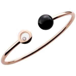 Happy Diamonds Planet 18K Rose Gold, Diamond and Onyx Size S Women's Bracelet 85A619-5201