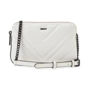 Vivian Double Zip White Leather Women's Crossbody Bag R13EBG29GI7