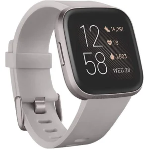 Restored Fitbit Versa 2 Health & Fitness Smartwatch - Stone/Mist Grey Aluminum (Refurbished)
