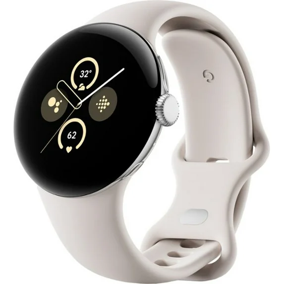 Pre-Owned Google Pixel Watch LTE Smartwatch Compatible with Cellular or WiFi Data, GPS, BT and Heart Rate Monitor 41mm, Bulk Packaging (Chalk)