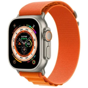 Restored Apple Watch Ultra (GPS + Cellular) 49mm Titanium Case with Orange Alpine Loop (Refurbished)
