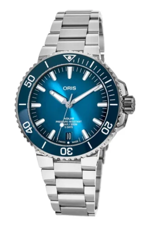 Aquis Date Automatic Blue Dial Ceramic Bezel Steel Men's Watch 01 400 7763 4135-07 8 24 09PEB