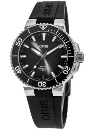 Aquis Date Automatic Grey Dial Rubber Strap Men's Watch 01 400 7769 4154-07 4 22 74FC