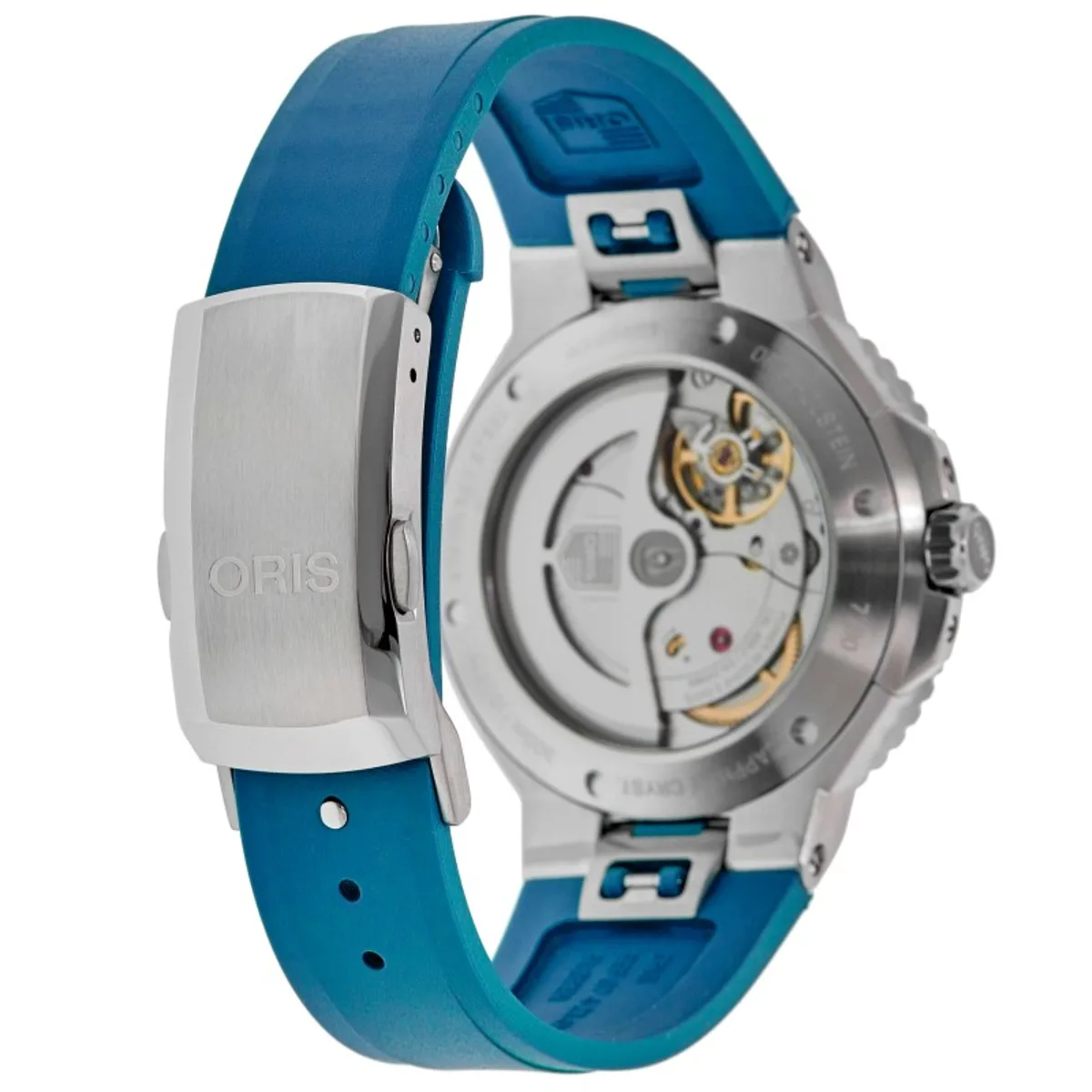Aquis Date Calibre 400 Automatic Blue Dial Rubber Strap Men's Watch 01 400 7790 4135-07 4 23 45EB - Image 4