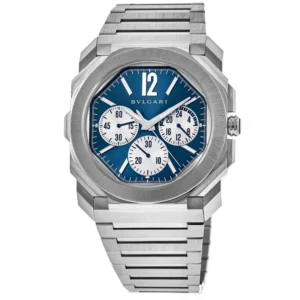 Octo Finissimo GMT Automatic Chronograph Blue Dial Steel Men's Watch 103467