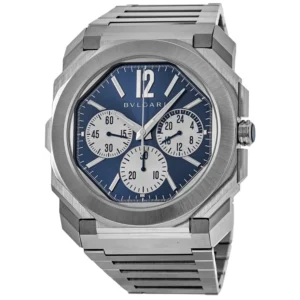 Octo Finissimo Chronograph GMT Blue Dial Steel Men's Watch 103467-SD
