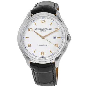 Clifton Club Automatic White Dial Leather Strap Men's Watch 10365
