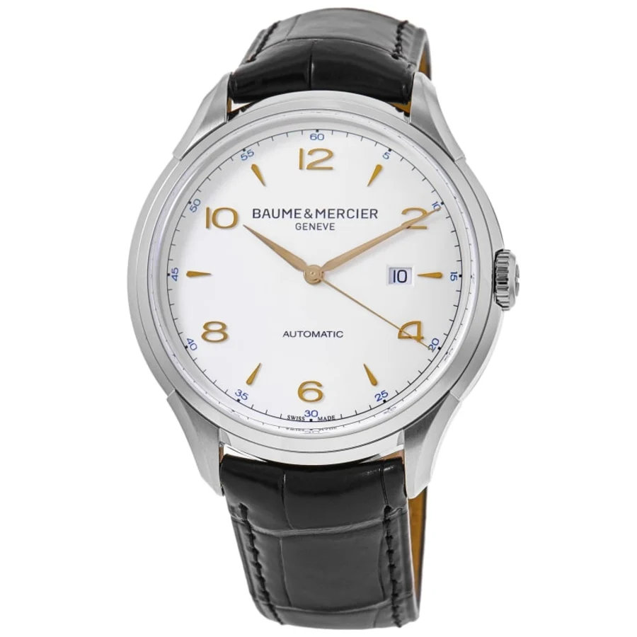 Clifton Club Automatic White Dial Leather Strap Men's Watch 10365