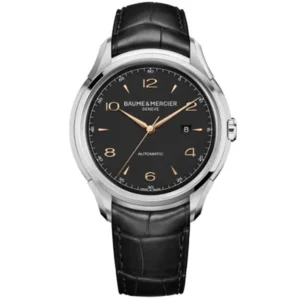 Clifton Club Automatic Black Dial Leather Strap Men's Watch 10366