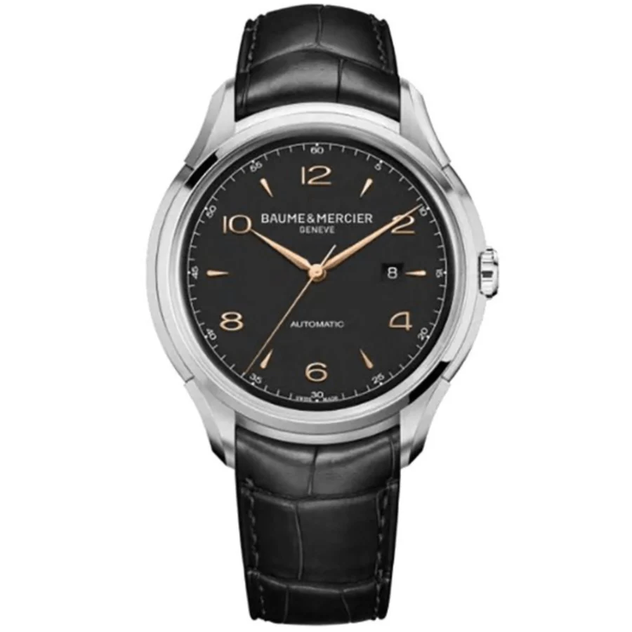 Clifton Club Automatic Black Dial Leather Strap Men's Watch 10366