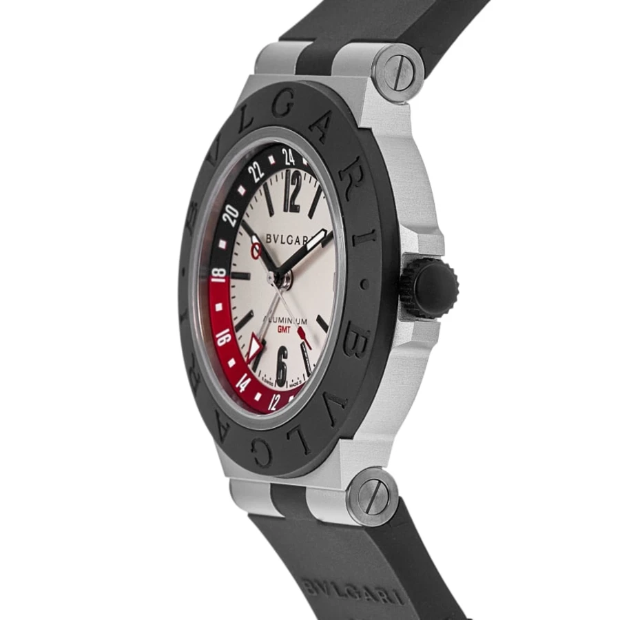 Bulgari Aluminum Automatic GMT White Dial Rubber Strap Men's Watch 103963 - Image 3
