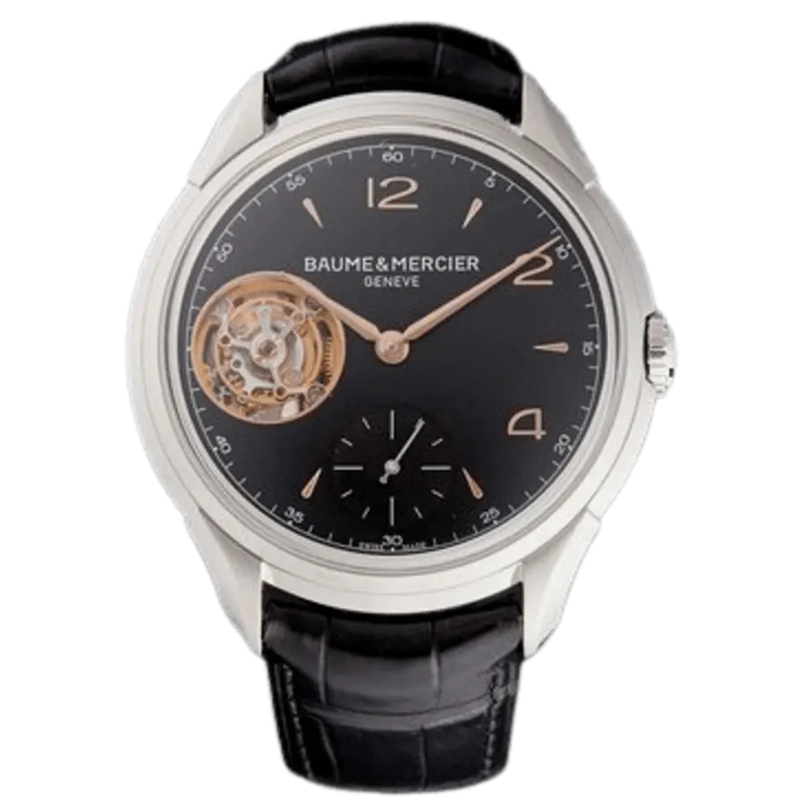 Clifton Black Dial Leather Strap Men's Watch 10455