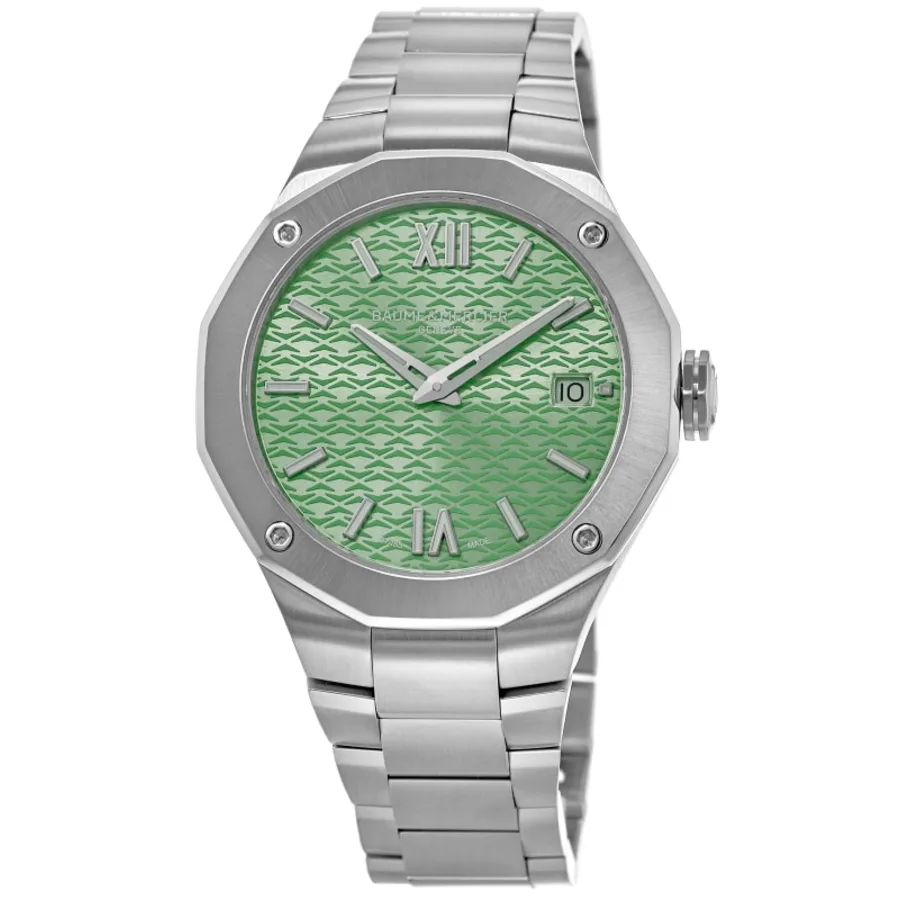 Riviera Green Dial Rubber Strap and Steel Bracelet Women's Watch 10611