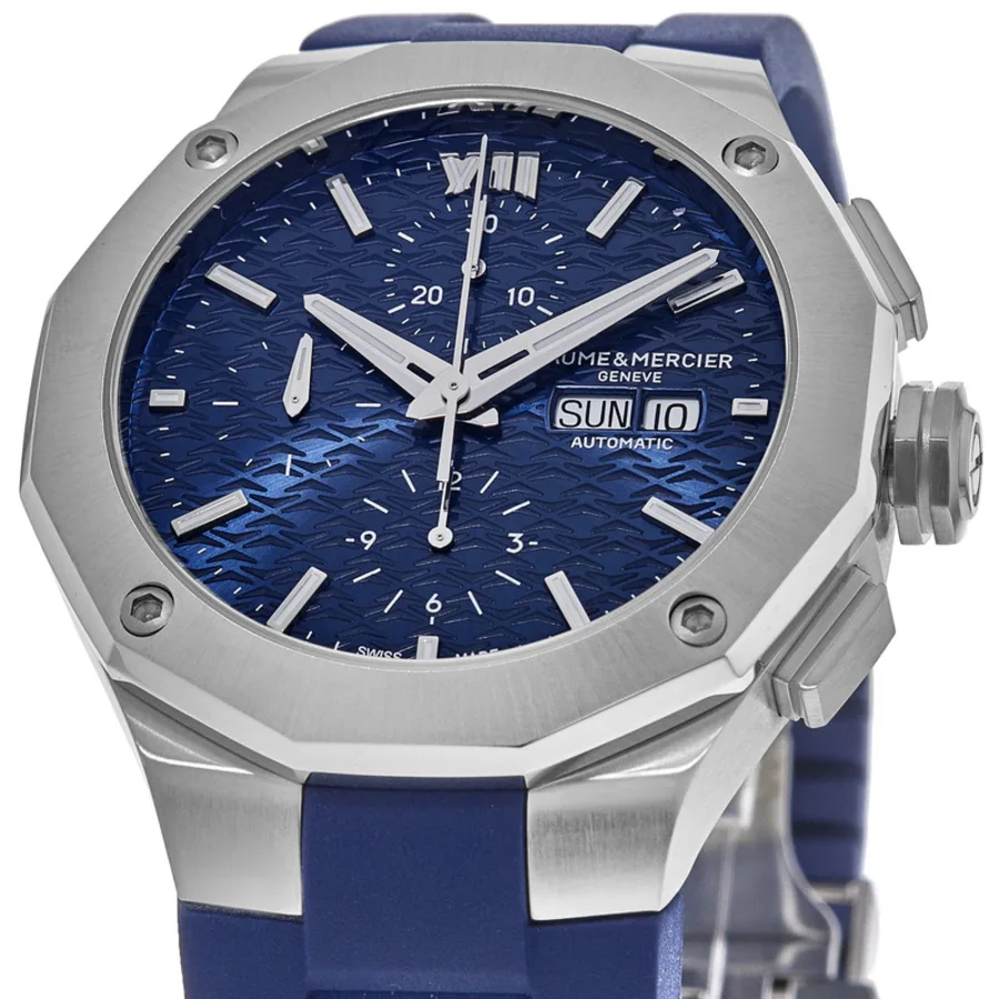 Riviera Blue Chronograph Dial Rubber Strap Men's Watch 10623 - Image 2