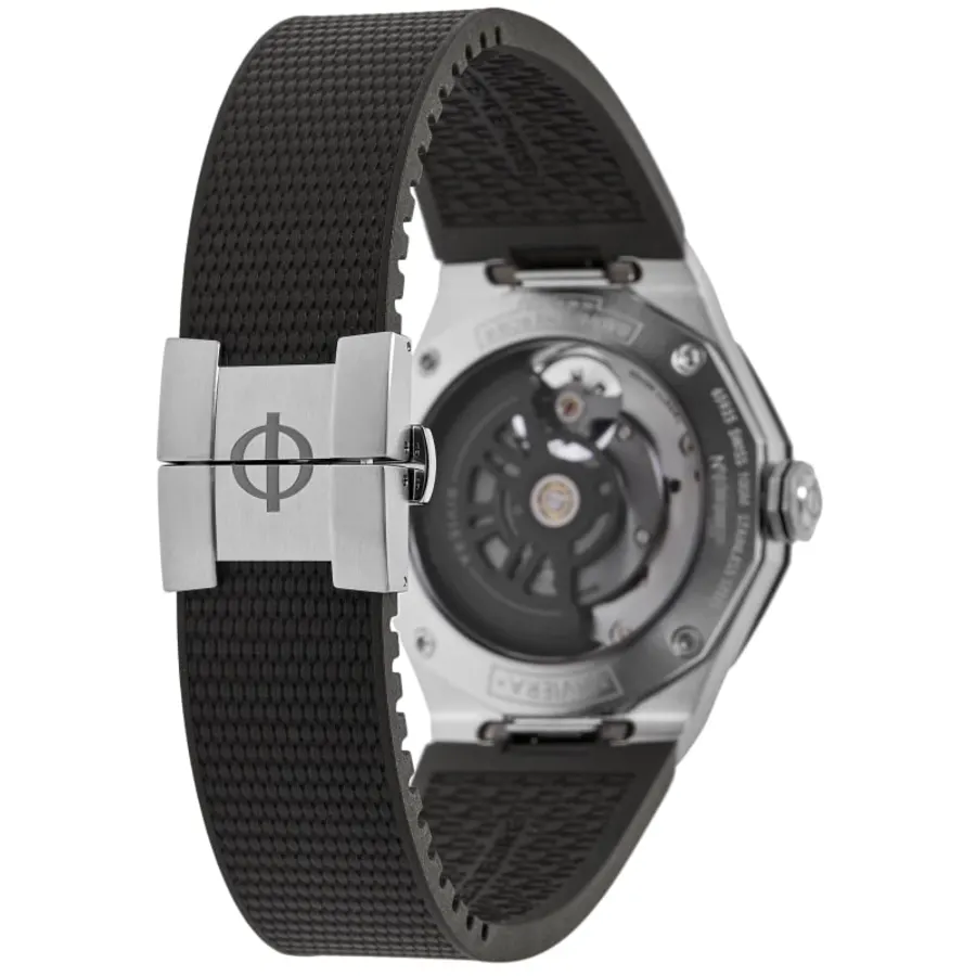 Riviera Black Skeleton Dial Rubber Strap Men's Watch 10721 - Image 4