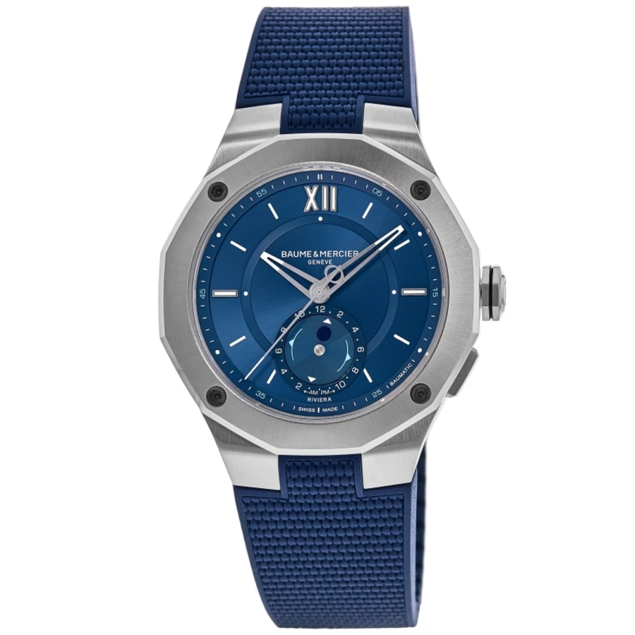 Riviera Tideograph Limited Edition Automatic Blue Dial Rubber Strap Men's Watch 10761