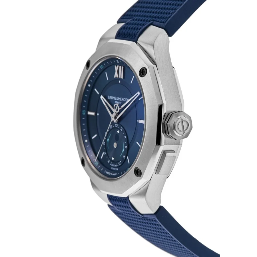 Riviera Tideograph Limited Edition Automatic Blue Dial Rubber Strap Men's Watch 10761 - Image 3