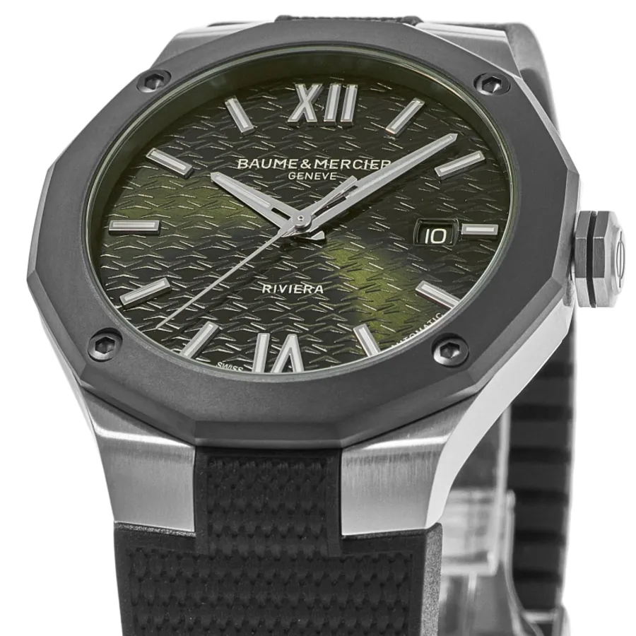 Riviera Automatic Green Dial Rubber Strap Men's Watch 10763 - Image 2