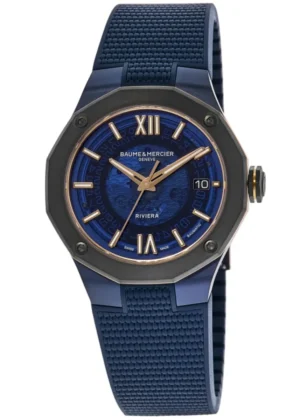 Riviera Automatic Blue Dial Blue Rubber Strap Men's Watch 10769