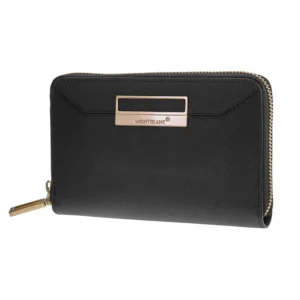 Sartorial Large 4cc Zip Black Textured Leather Women's Wallet 114594