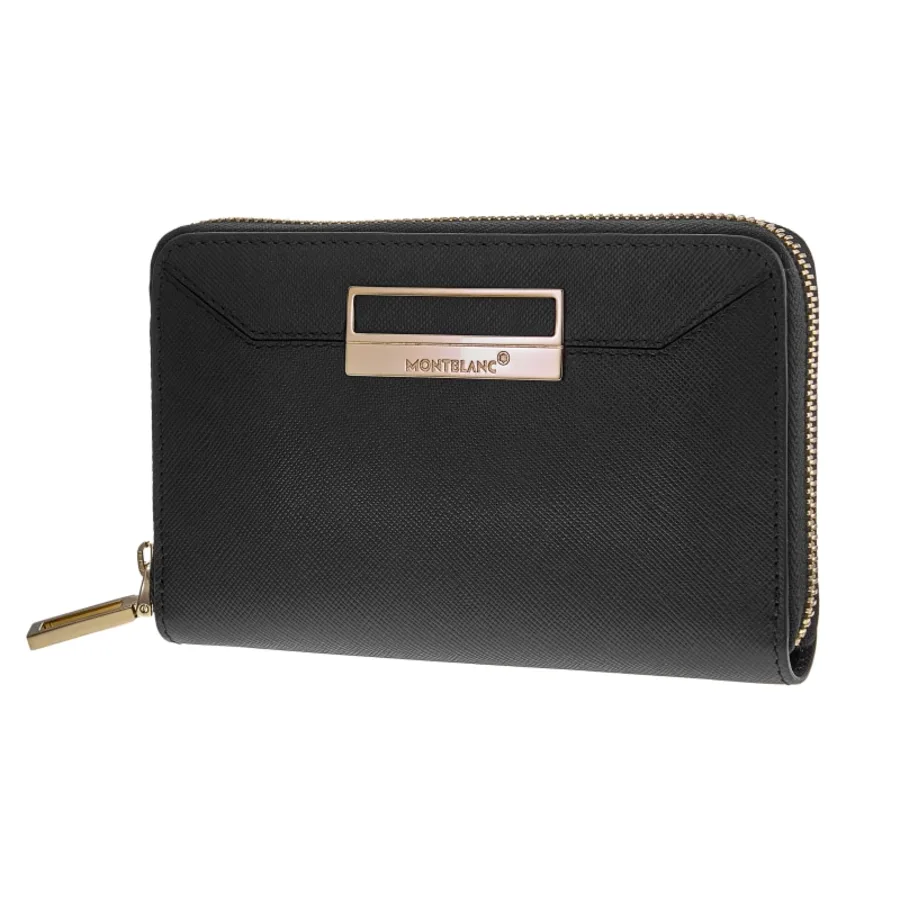 Sartorial Large 4cc Zip Black Textured Leather Women's Wallet 114594
