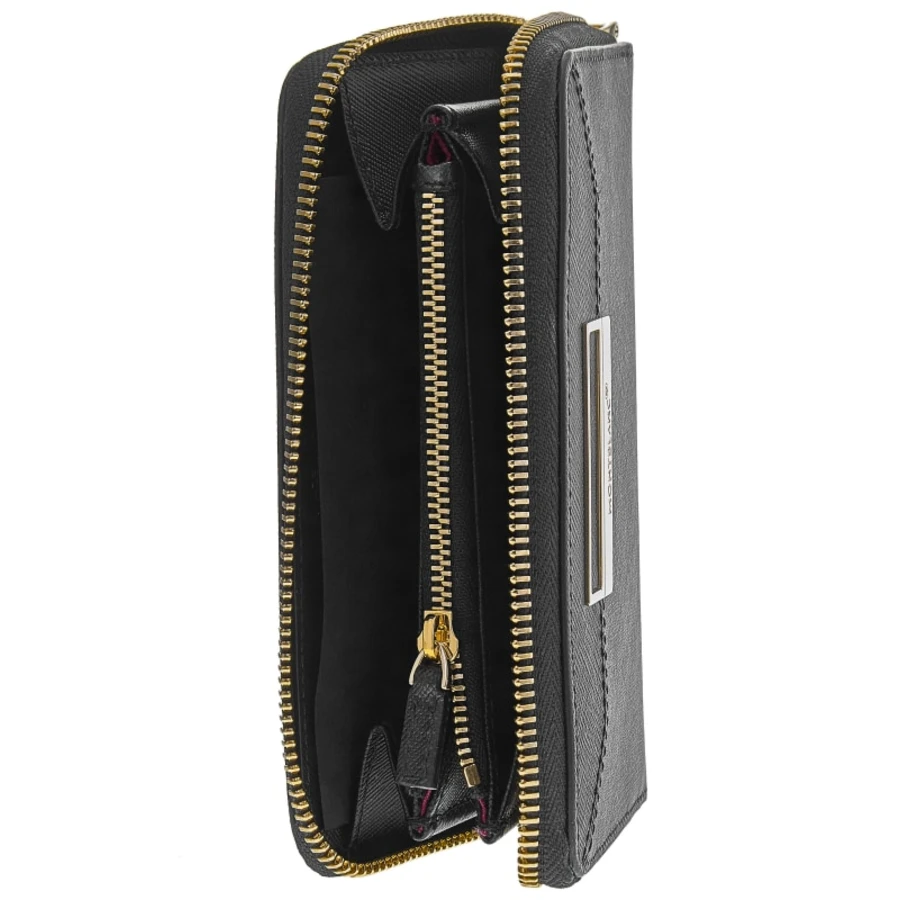 Sartorial Large 4cc Zip Black Textured Leather Women's Wallet 114594 - Image 2