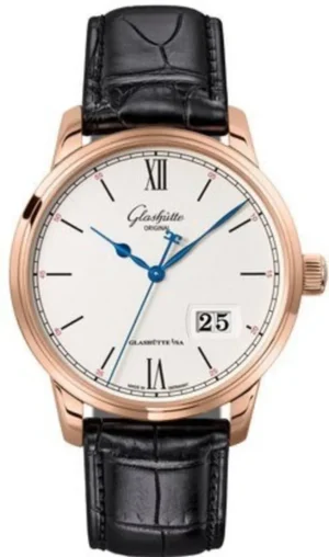 Senator Excellence Panorama Date Silver Dial Black Leather Strap Men's Watch 1-36-03-02-05-30