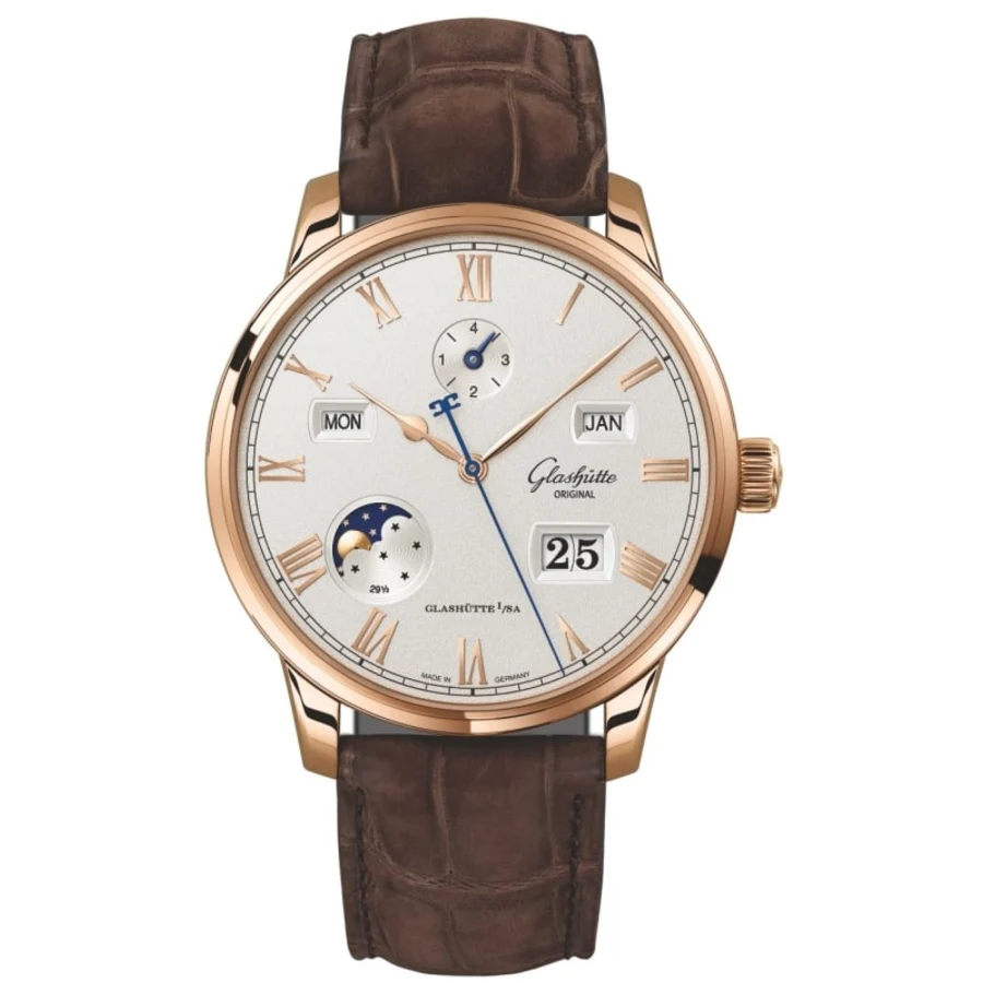 Senator Excellence Perpetual Calendar Silver Dial Leather Strap Men's Watch 1-36-12-02-05-62
