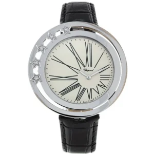 Classic Beige Dial Diamond Leather Strap Women's Watch 137625-1001