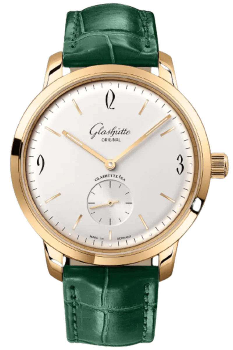 Silver Dial Rose Gold Leather Strap Men's Watch 1-39-60-01-01-04