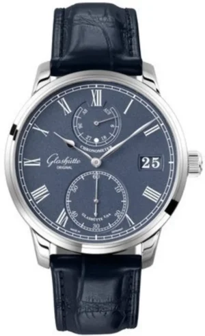 Senator Chronometer Blue Dial Blue Leather Strap Men's Watch 1-58-01-05-34-30