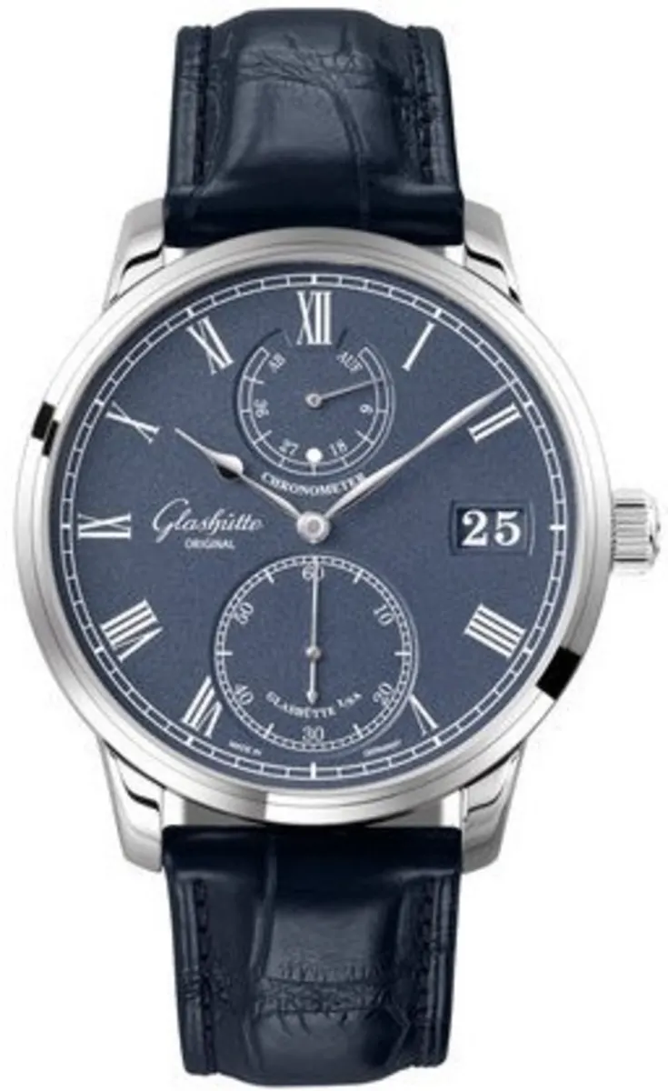 Senator Chronometer Blue Dial Blue Leather Strap Men's Watch 1-58-01-05-34-30