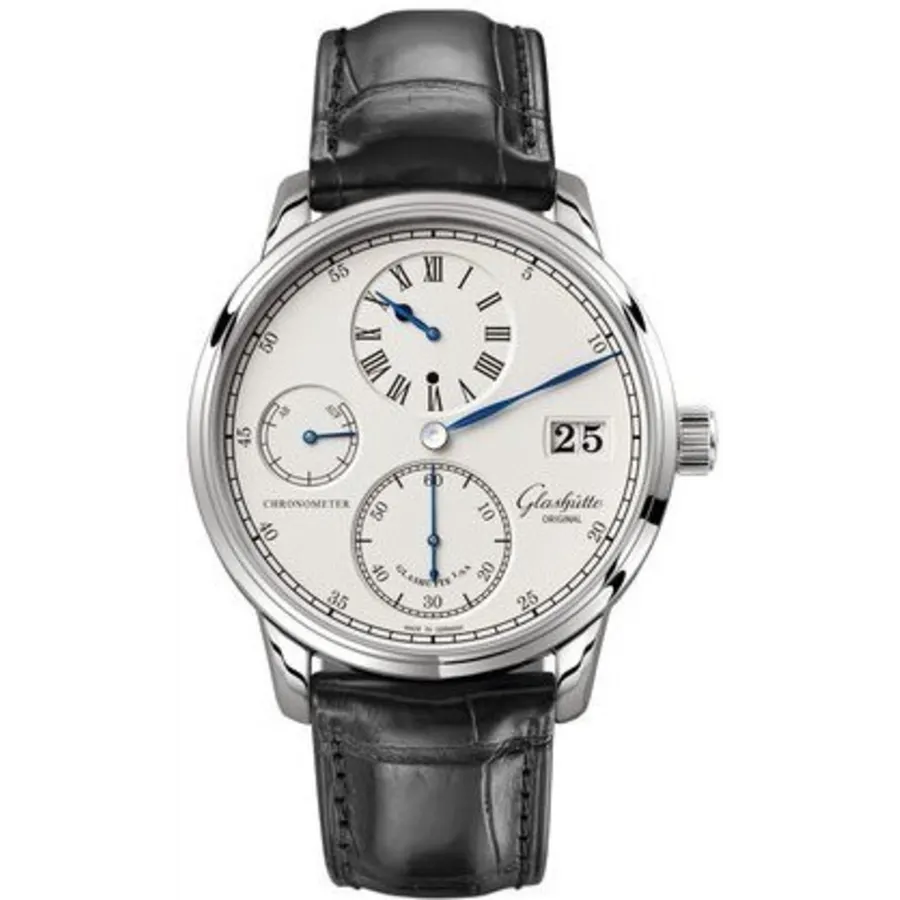 Senator Chronometer Regulator Silver Dial Black Leather Strap Men's Watch 1-58-04-04-04-04