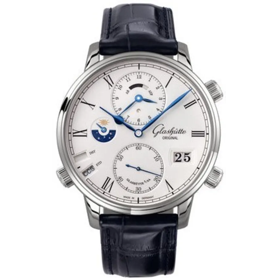 Senator Cosmopolite Silver Dial Blue Leather Strap Men's Watch 1-89-02-01-04-30