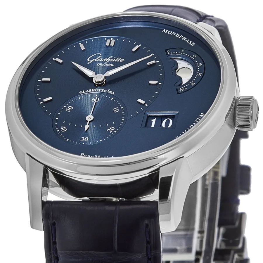 PanoMaticLunar Blue MoonPhase Dial Leather Strap Men's Watch 1-90-02-46-32-61 - Image 2