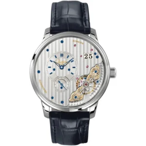 Art & Technik PanoMaticInverse Silver Dial Leather Strap Men's Watch 1-91-02-02-02-61