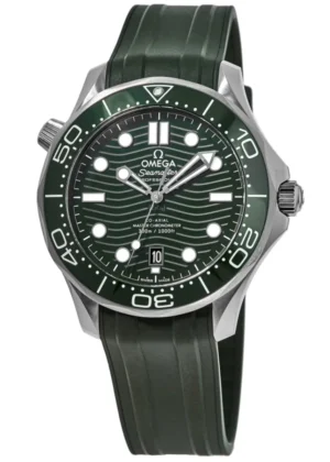 Seamaster Diver 300M Automatic Green Dial Rubber Strap Men's Watch 210.32.42.20.10.001