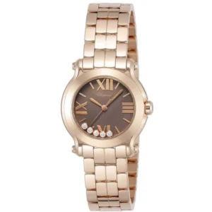 Happy Sport 30mm Brown Diamond Dial 18K Rose Gold Women's Watch 274189-5004