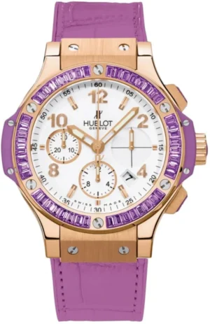 Big Bang Tutti Frutti Chronograph White Dial Leather Strap Men's Watch 341.PV.2010.LR.1905