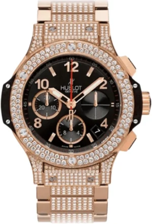 Big Bang 41mm Chronograph Diamond Black Dial Rose Gold Men's Watch 341.PX.1223.PX.2704