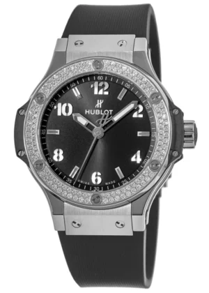Big Bang 38mm Black Dial Diamond Bezel Rubber Strap Men's Watch 361.SX.1270.RX.1104