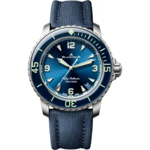 Fifty Fathoms Automatic Blue Dial Titanium Fabric Strap Men's Watch 5010-12B40-O52A