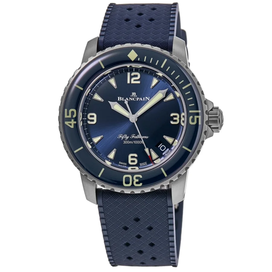 Fifty Fathoms Automatic Blue Dial Titanium Rubber Strap Men's Watch 5010-12B40-O64B