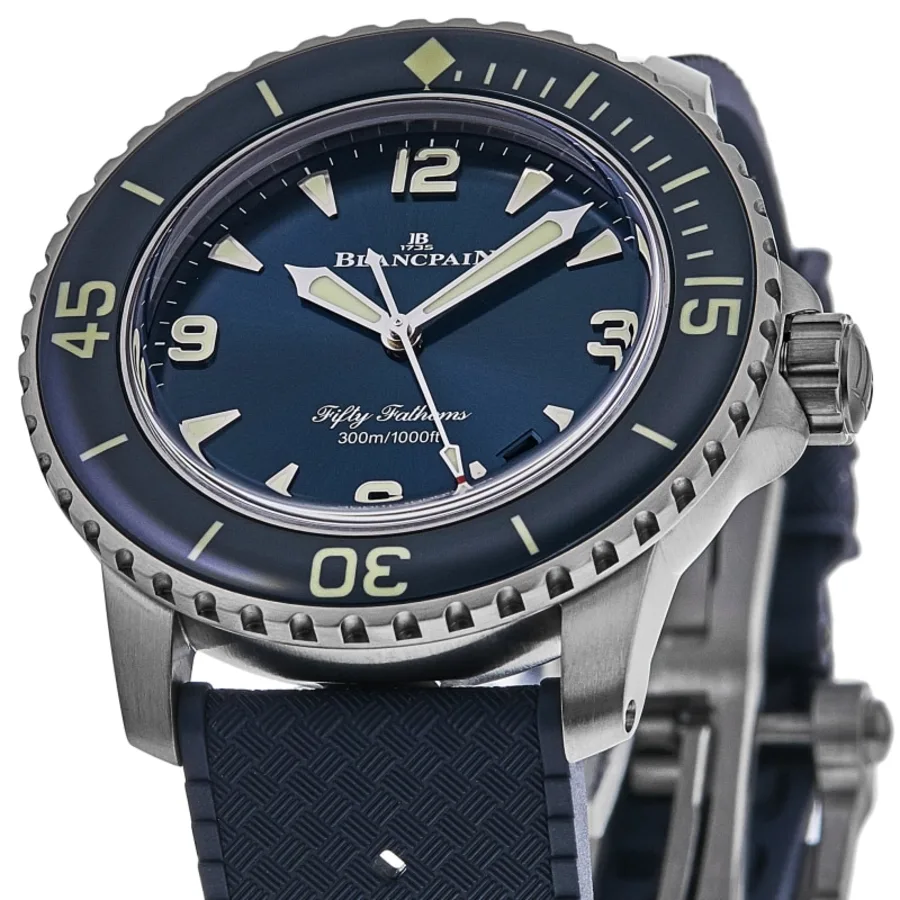 Fifty Fathoms Automatic Blue Dial Titanium Rubber Strap Men's Watch 5010-12B40-O64B - Image 2